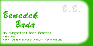 benedek bada business card